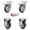 Service Caster 5 Inch Thermoplastic Rubber Swivel Top Plate Caster Lock Brakes 2 Rigid, 2PK SCC-TTL20S514-TPRB-2-R-2 - alternate 7